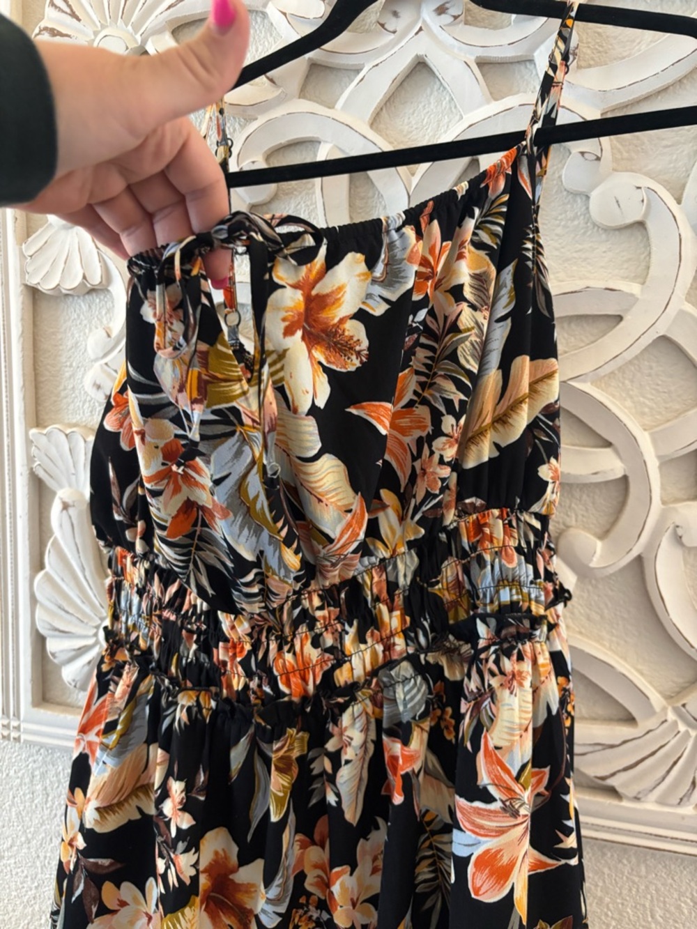 🌺 Gorgeous Tropical Floral Print Black Maxi Dress 🌺 Size 3x 🌺 EUC - Picture 3 of 7